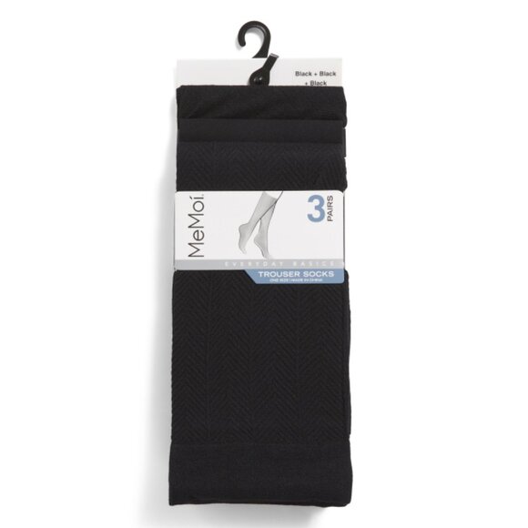 ME MOI Black/black 3pk Assorted Trouser Socks - Picture 1 of 1